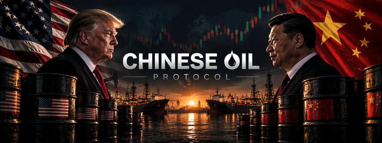 Chinese Oil Protocol banner — US and China facing off over global oil